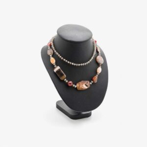 Brown and Black Gemstone Necklace